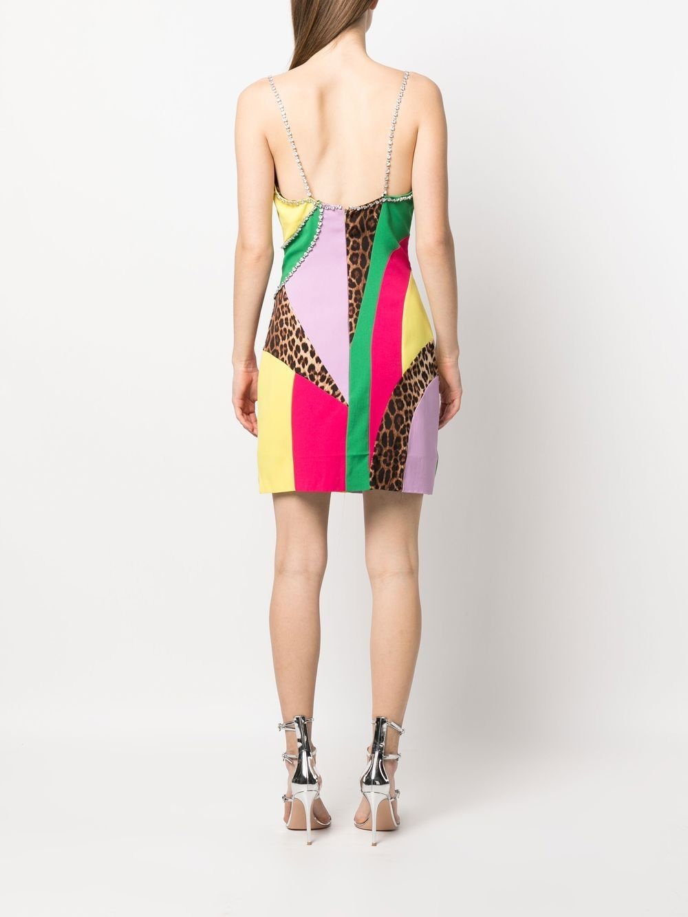 patchwork mini dress - 4