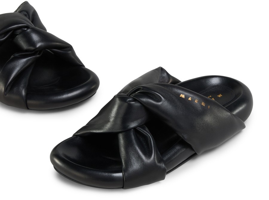 Bubble plaited leather sandals - 5