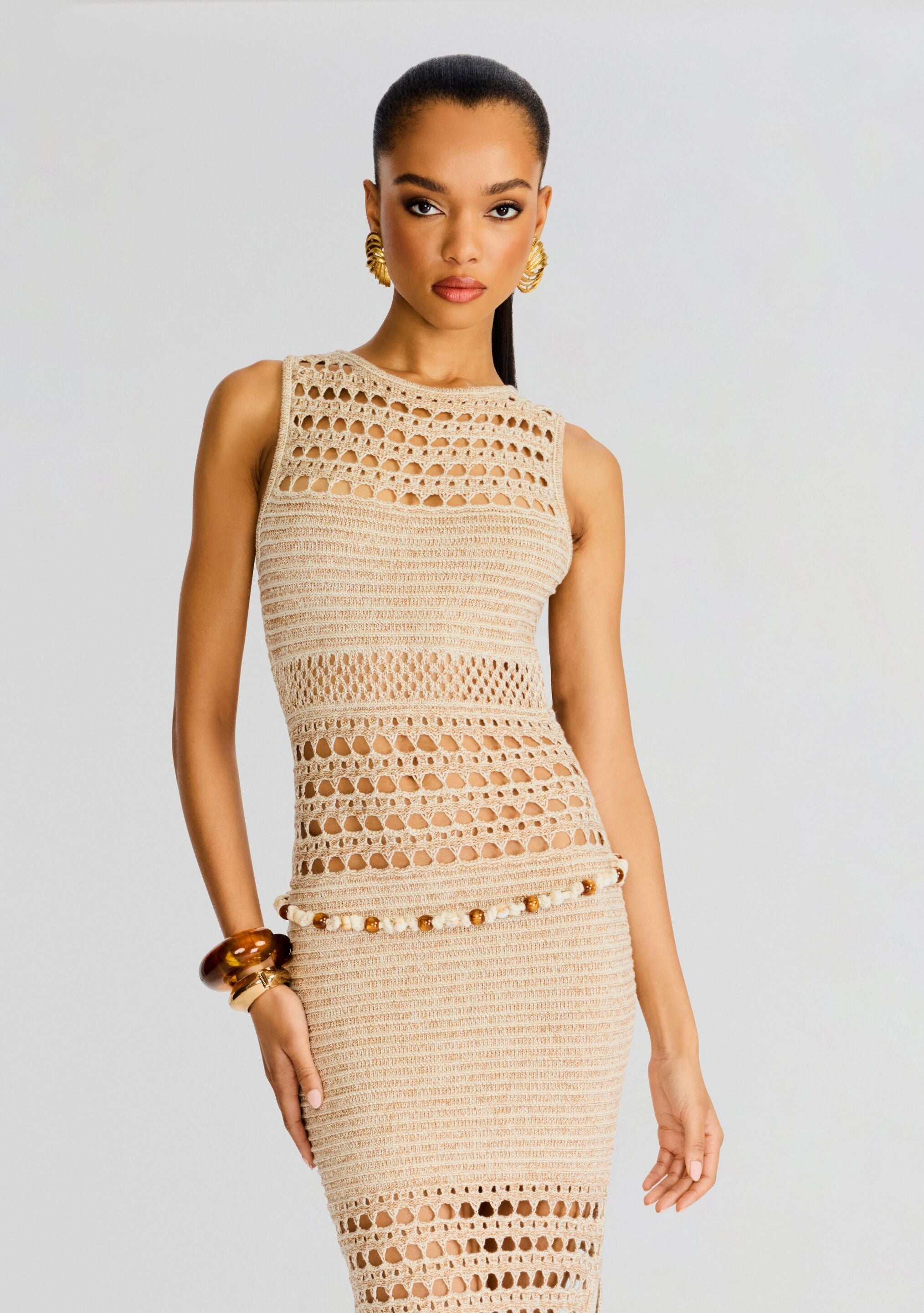KYLAN KNIT CROCHET DRESS - 2