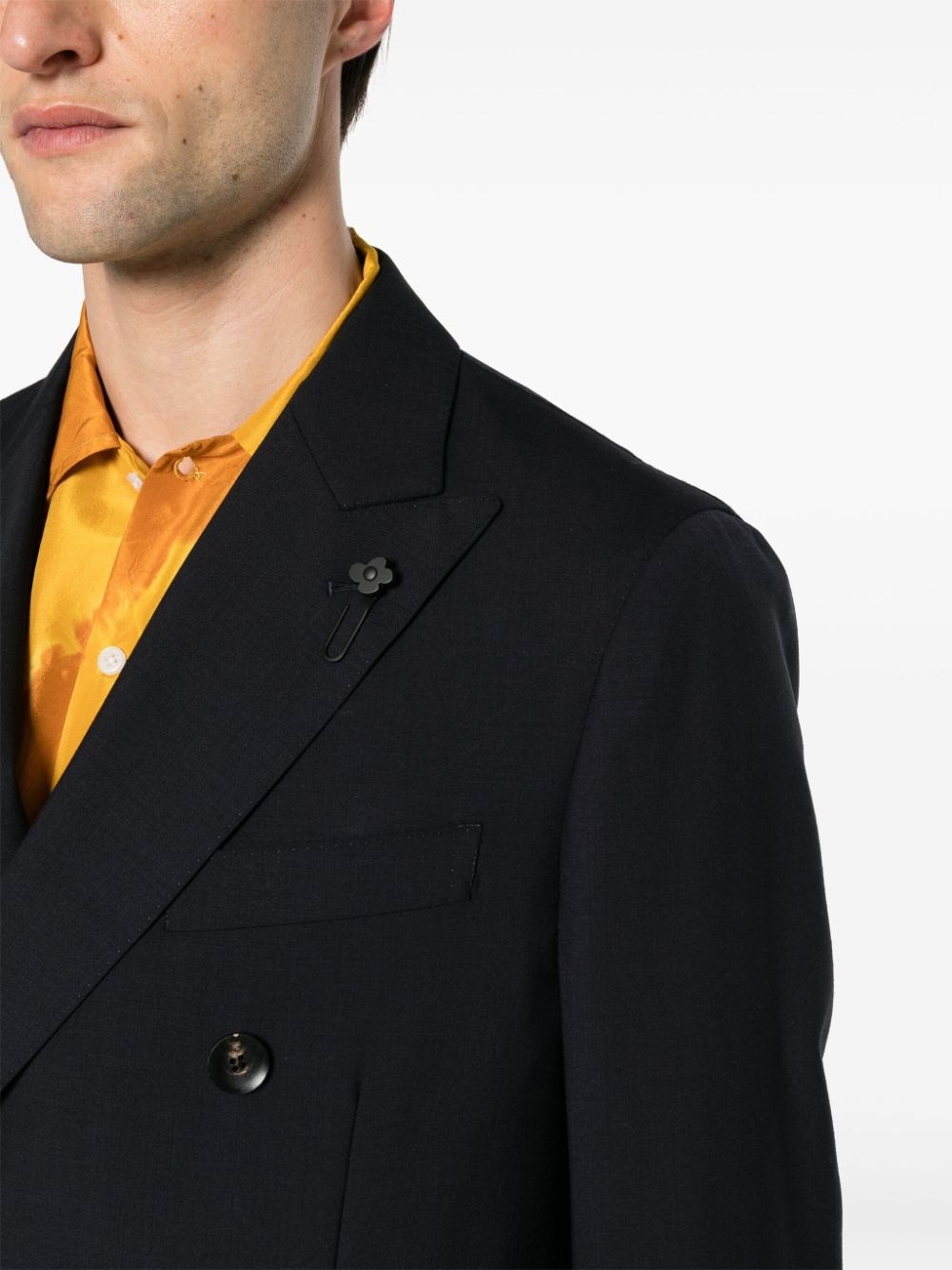 double-breasted wool suit - 5
