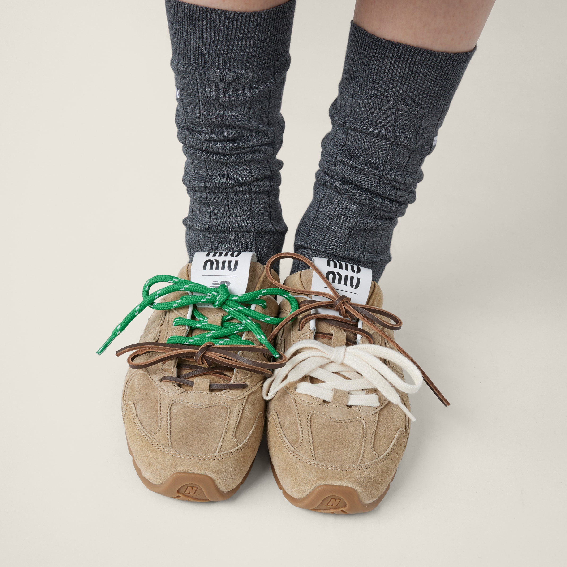 New Balance X Miu Miu 530 SL faded suede mules - 5
