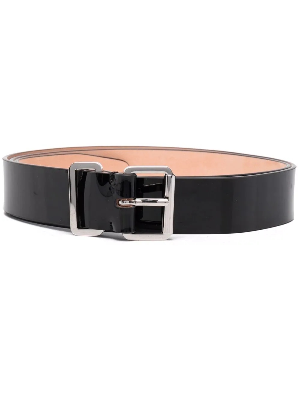 logo-embossed leather belt - 1