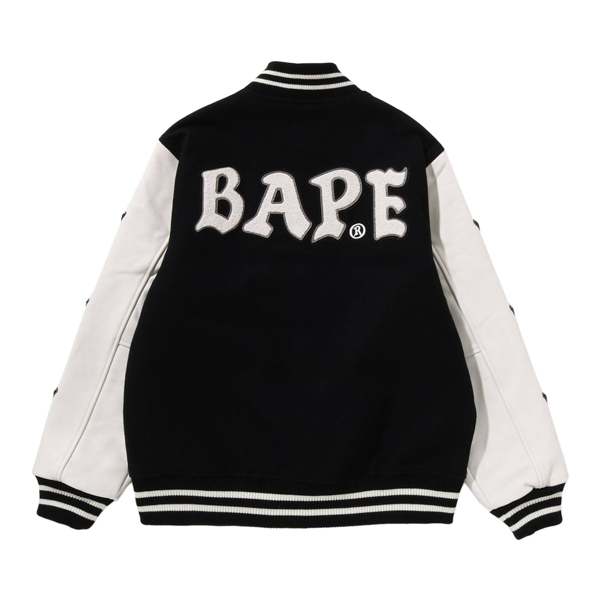 BAPE A Bathing Ape Relaxed Fit Varsity Jacket 'Black' - 2