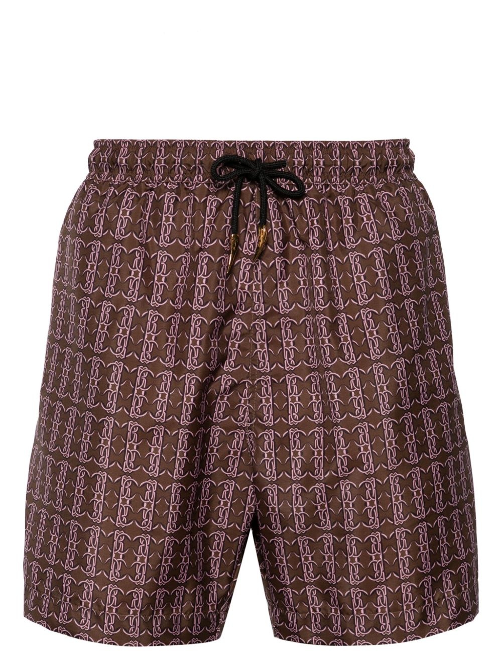 Tiger Tooth-detailed logo-print swim shorts - 1