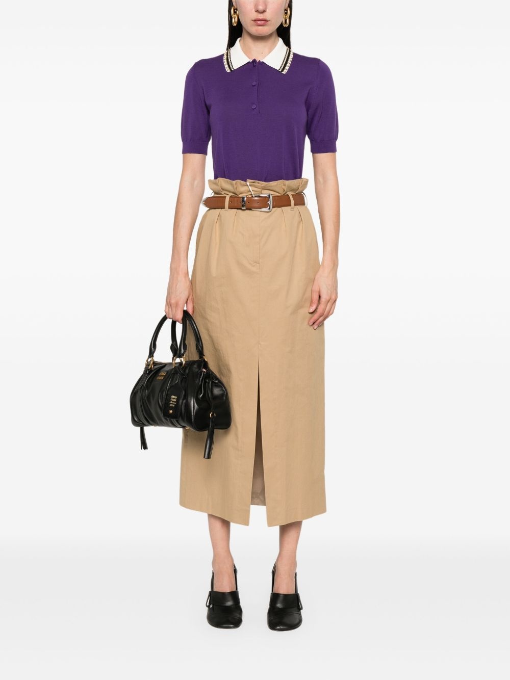 crystal-embellished polo top - 2