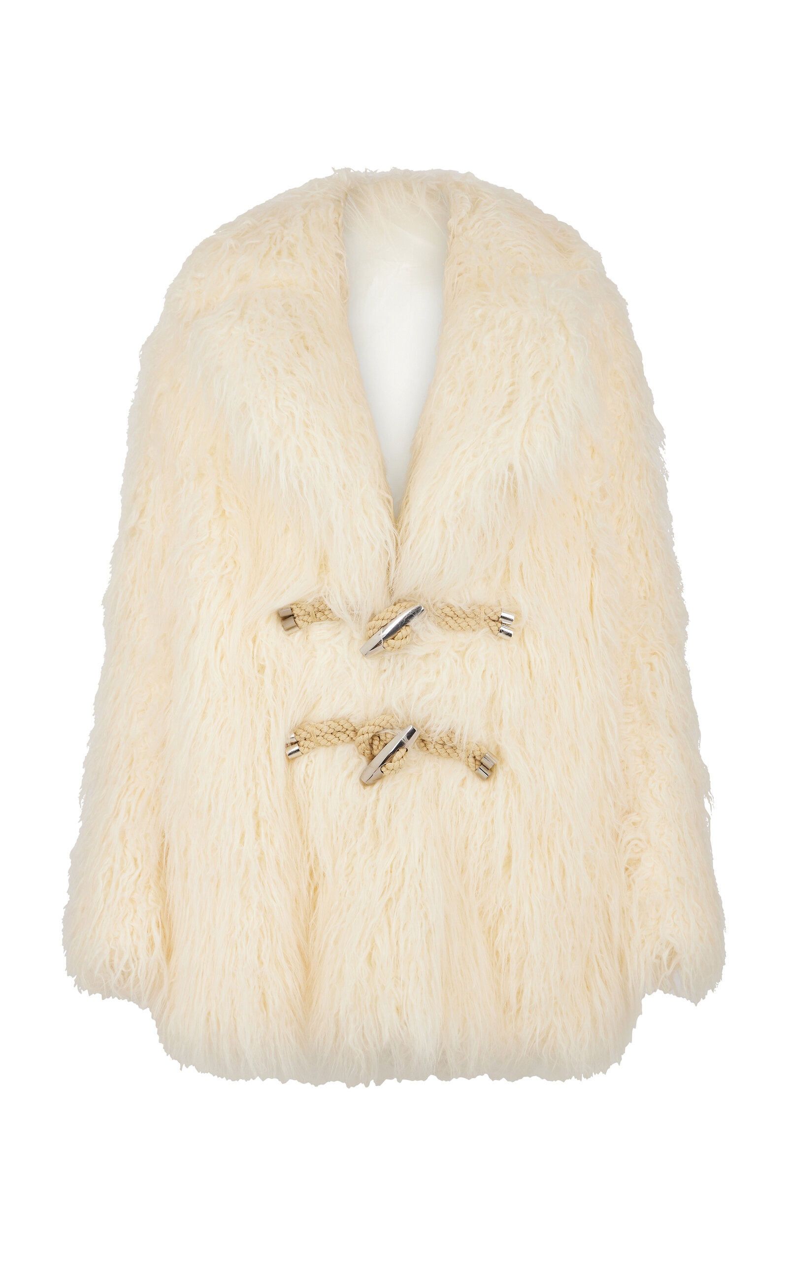 Vegan Fur Coat ivory - 1