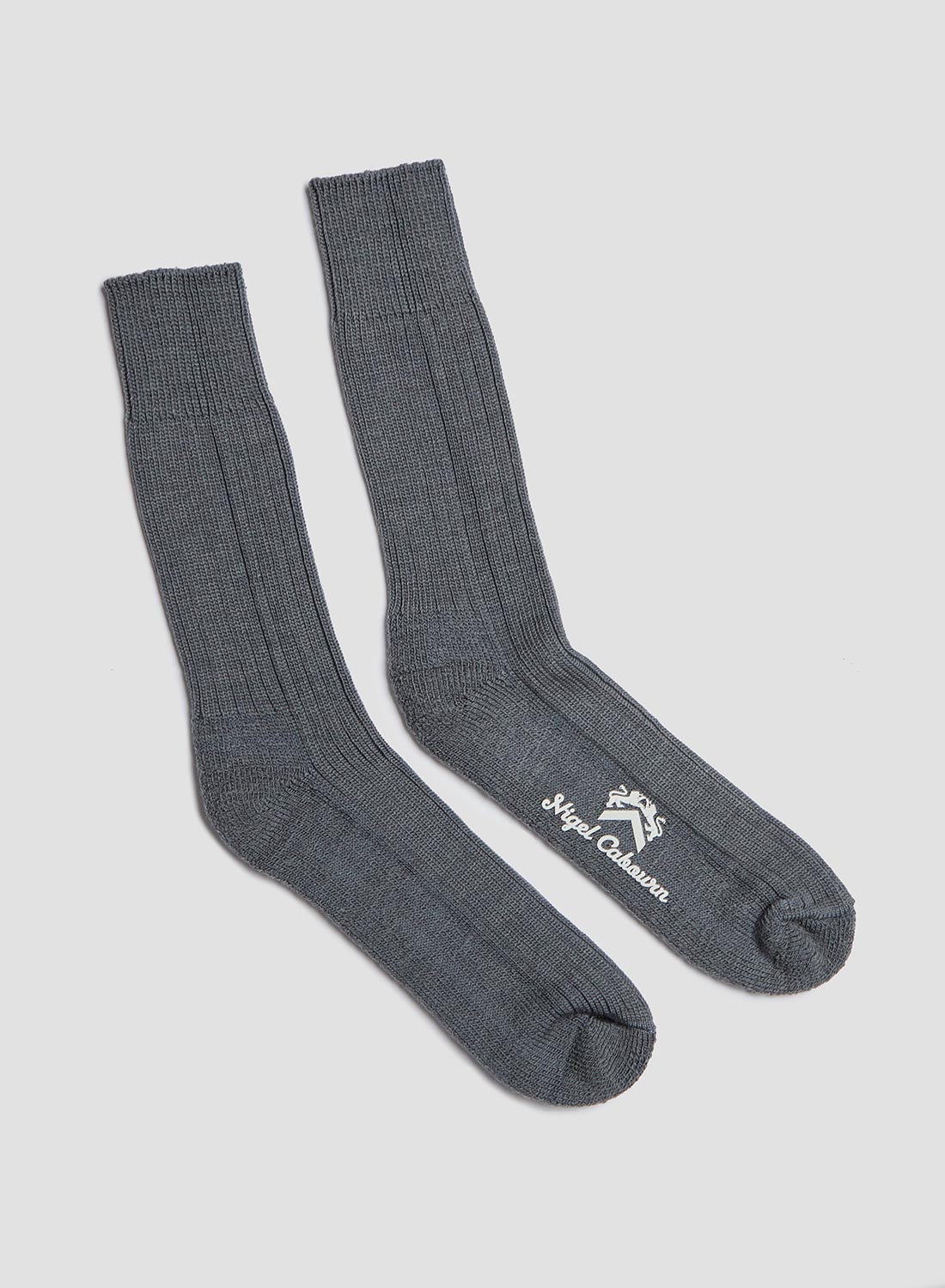 Wool Cushion Sole Crew Sock in Grey - 2