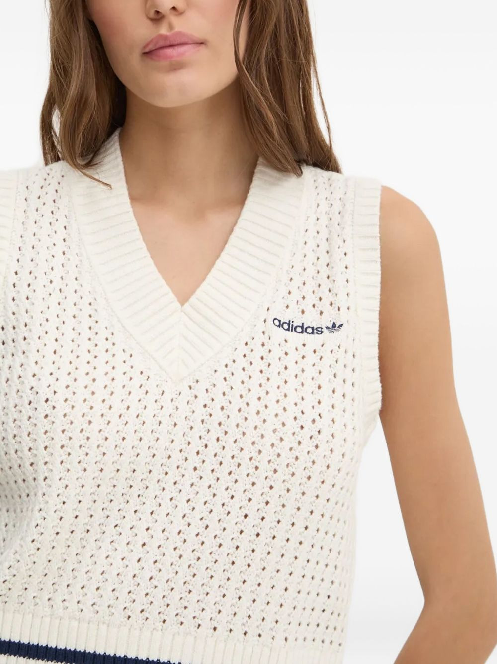 knitted V-neck sleeveless top - 4