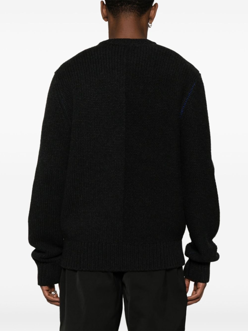 logo-jacquard cashmere jumper - 4