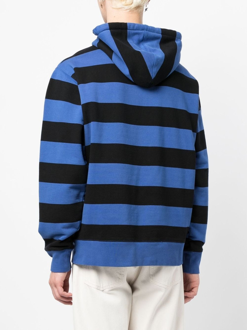stripe-pattern jersey hoodie 4