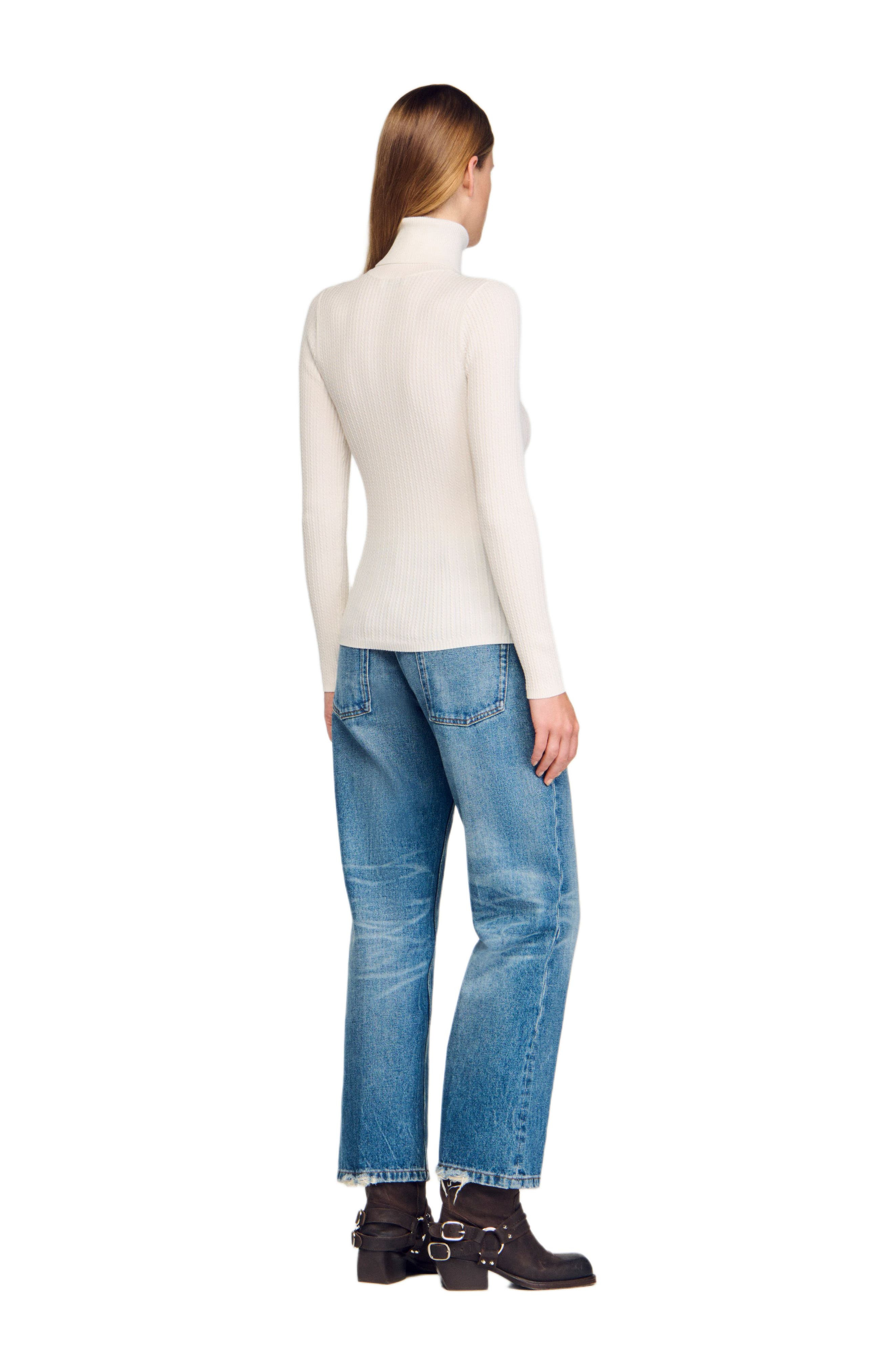 SANDRO Turtleneck sweater in Snow at Nordstrom - 3