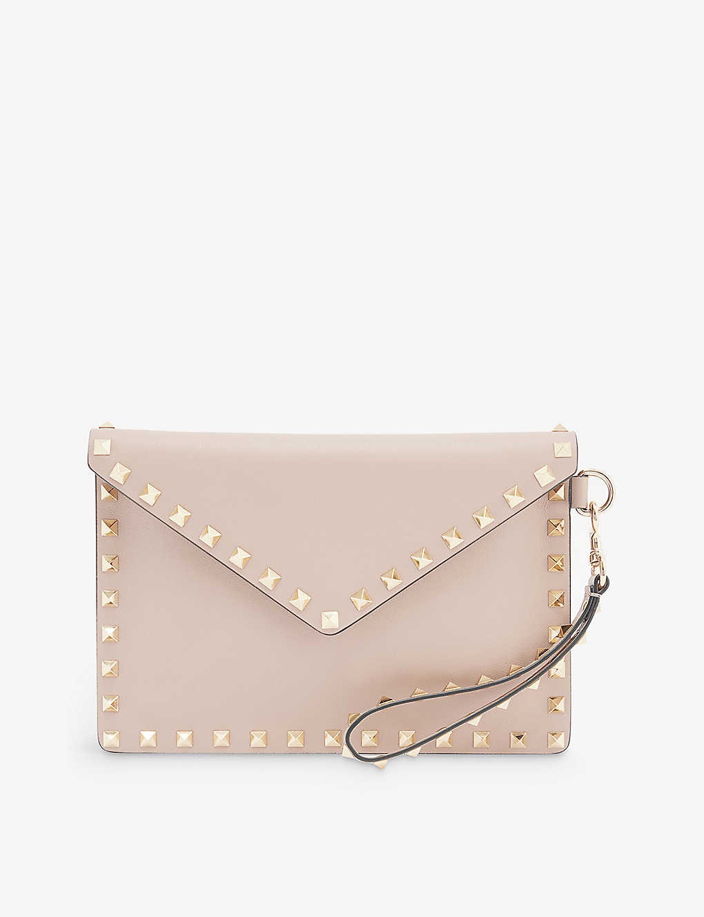 Valentino Rockstud envelope leather pouch bag selfridges