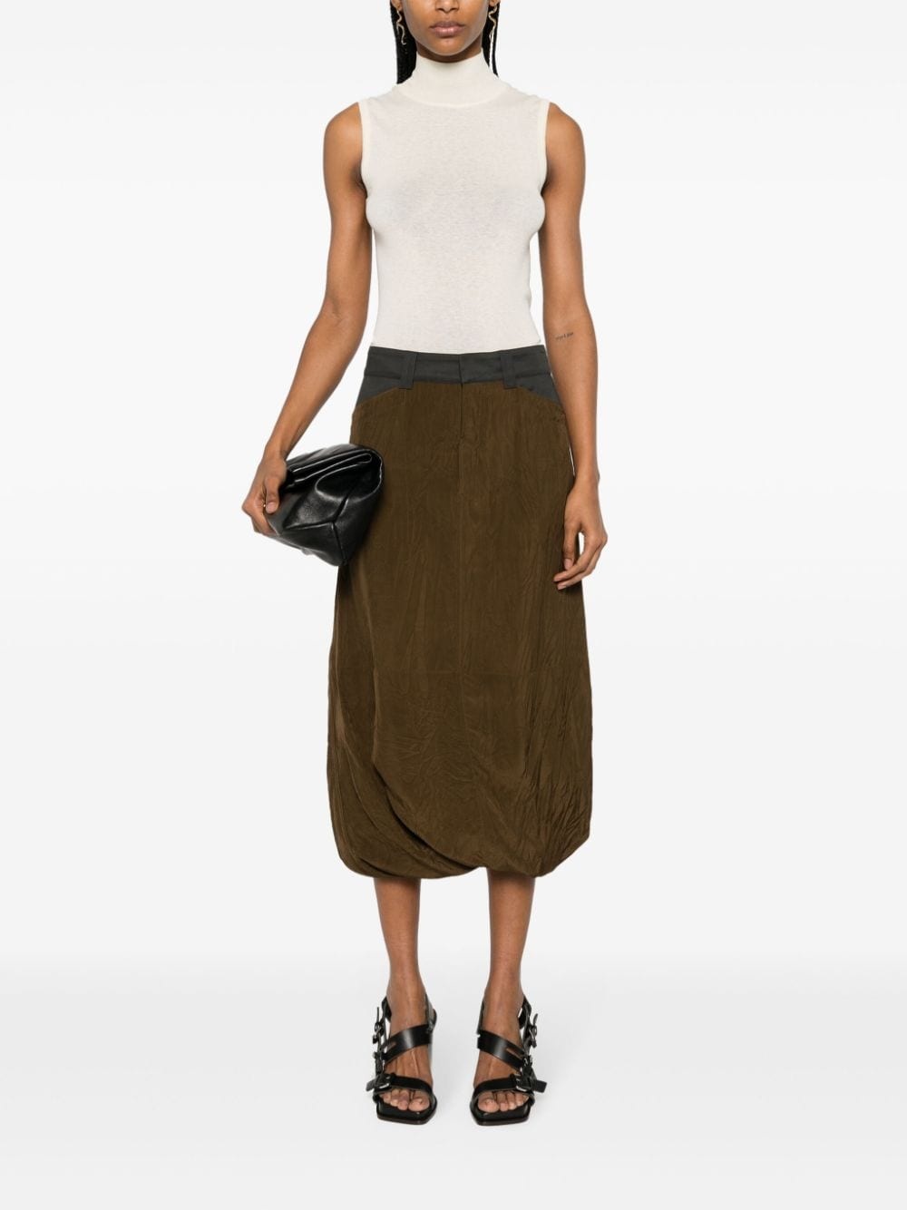 mock-neck sleeveless knitted top - 2