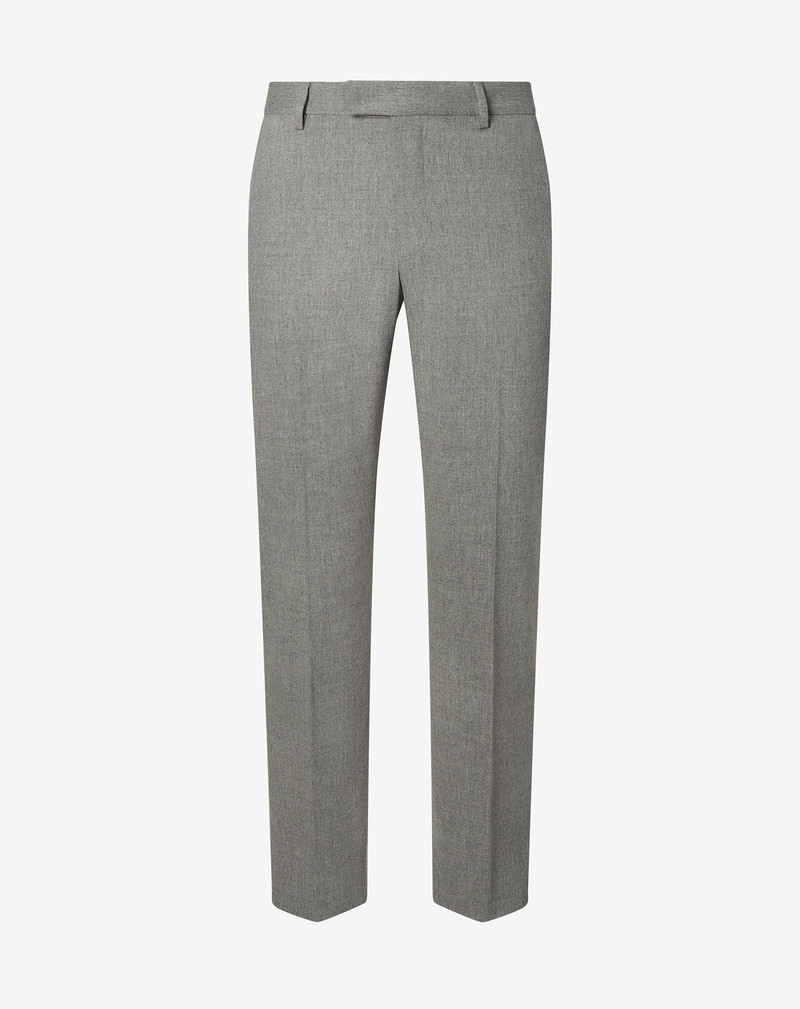 Melange grey wool and cashmere chinos 1
