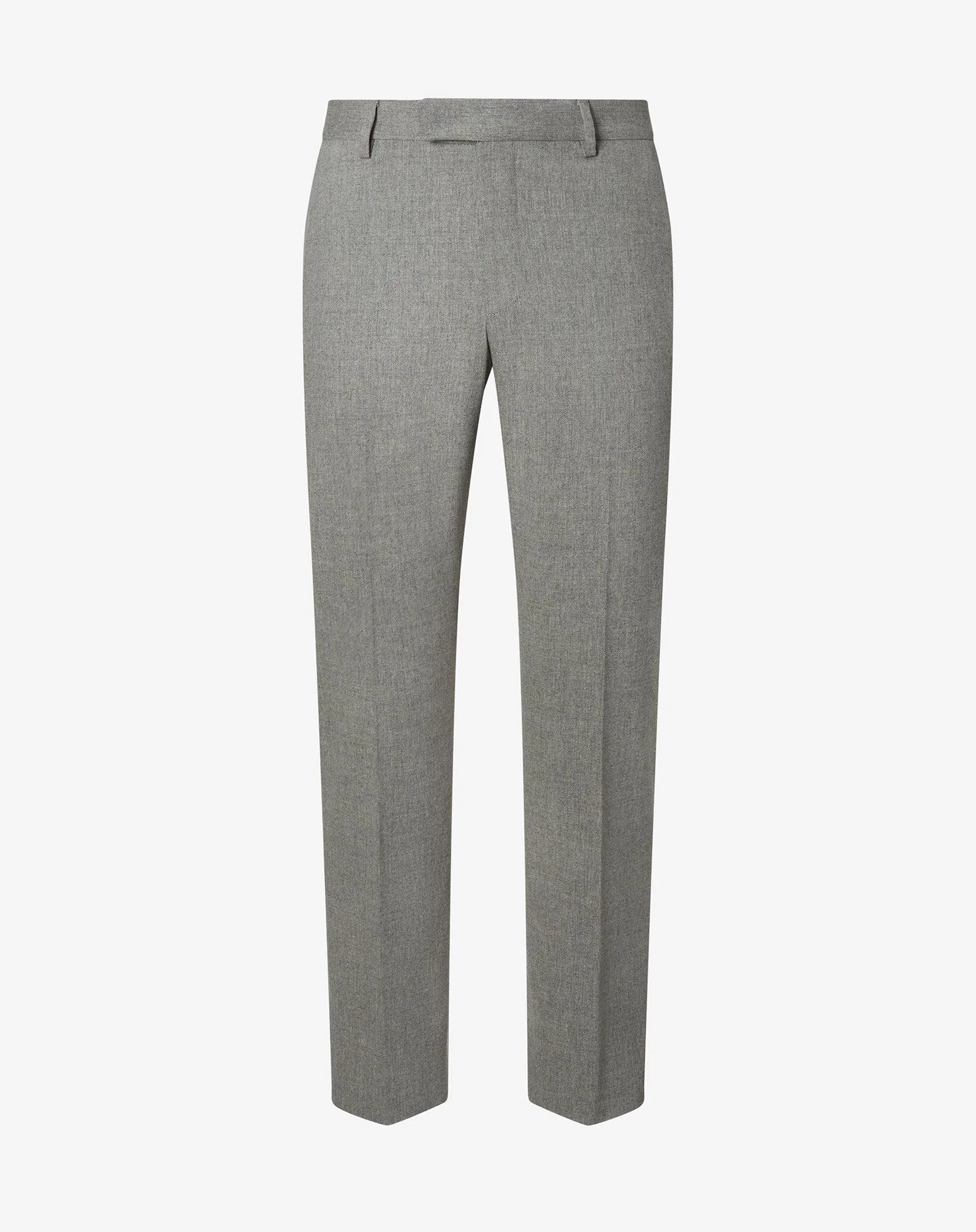 Melange grey wool and cashmere chinos - 1