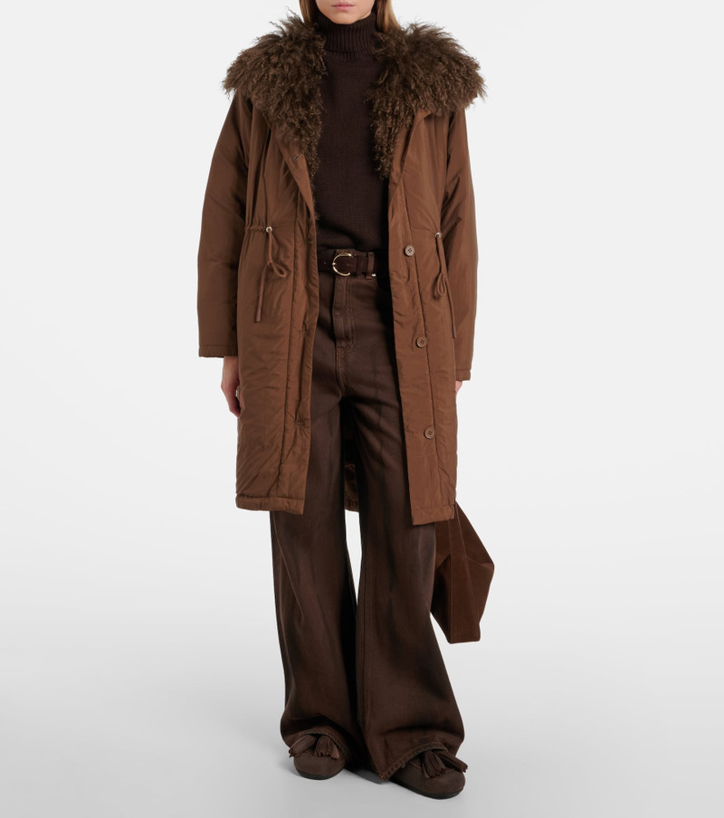 Yves Salomon Doudoune shearling-trimmed down coat outlook