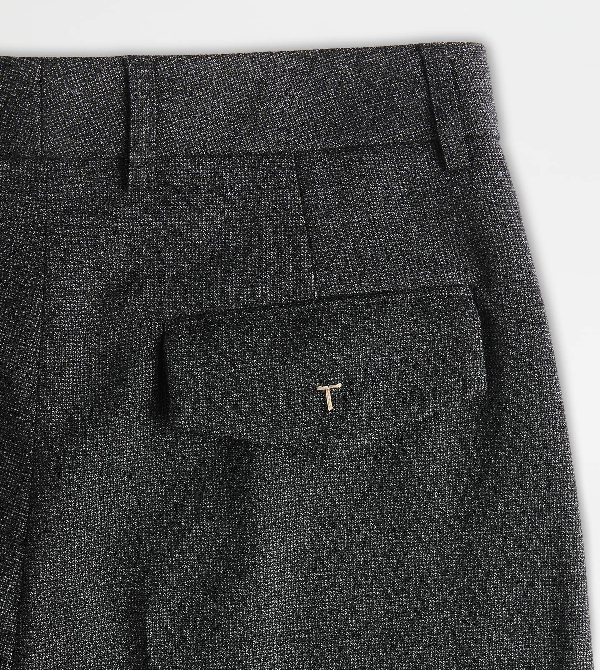 PANTS IN WOOL - BLACK, GREY - 3