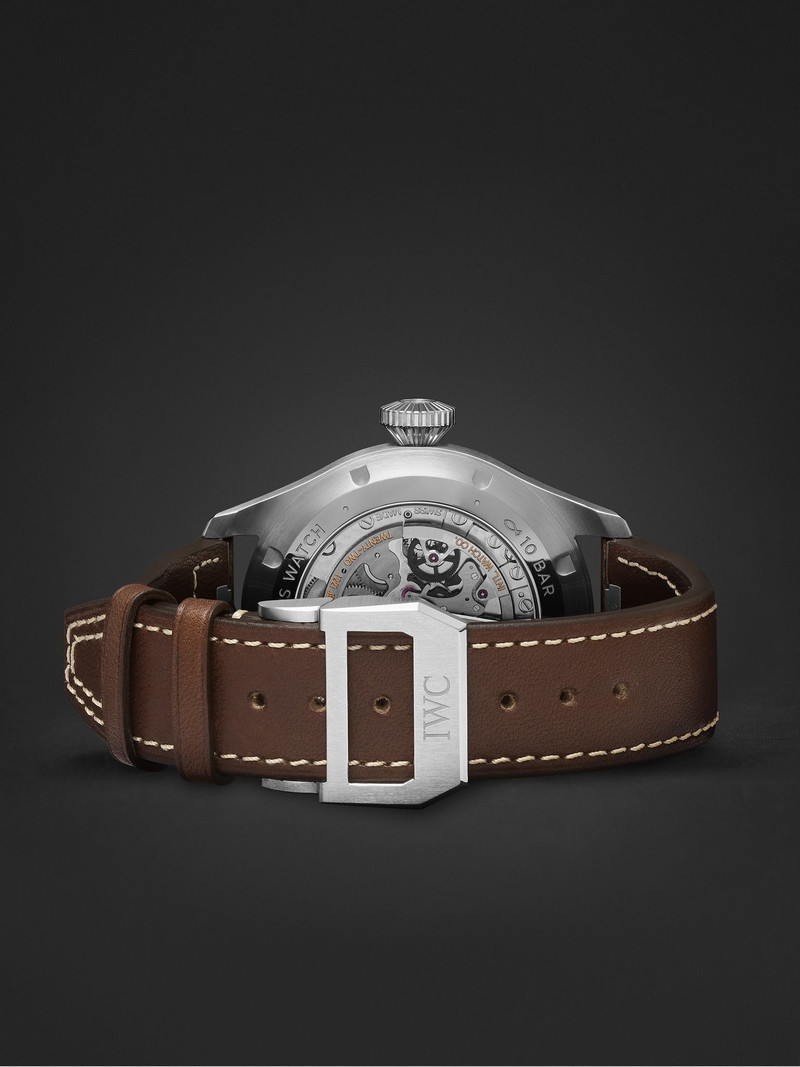 큰 조종사의 자동적인 43mm 스테인리스 및 가죽 시계, Ref. 아니. IW329301 7