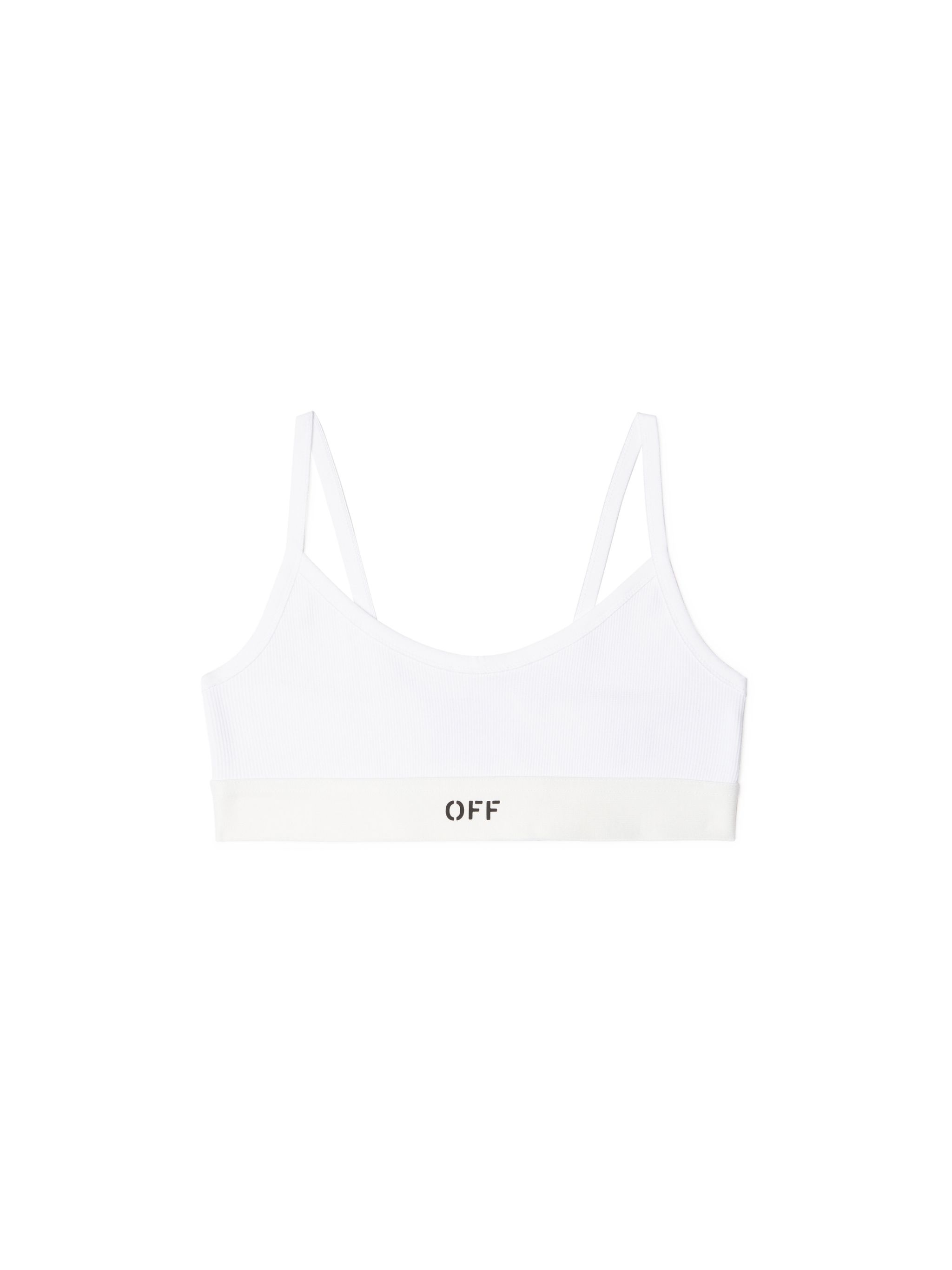 White/black Off Rib Bralette - 1