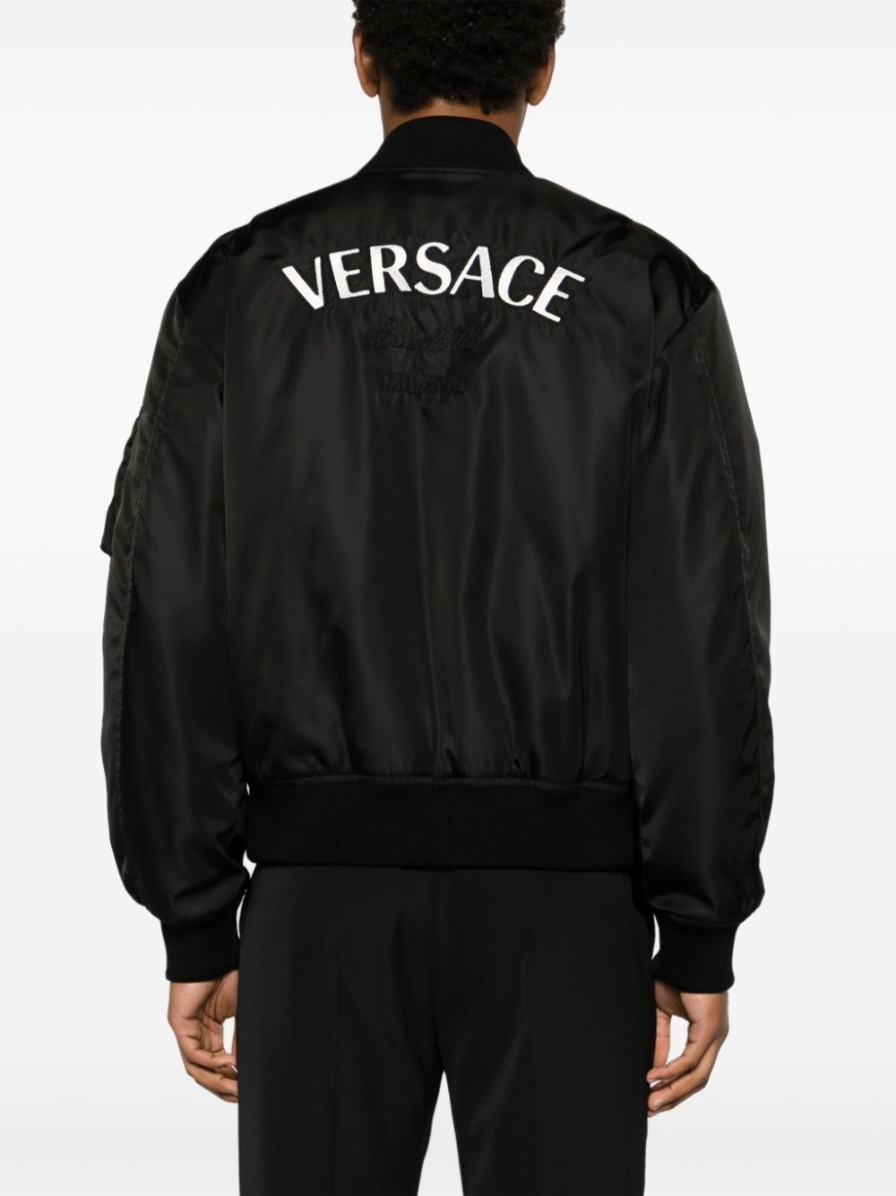 logo-embroidered bomber jacket - 4