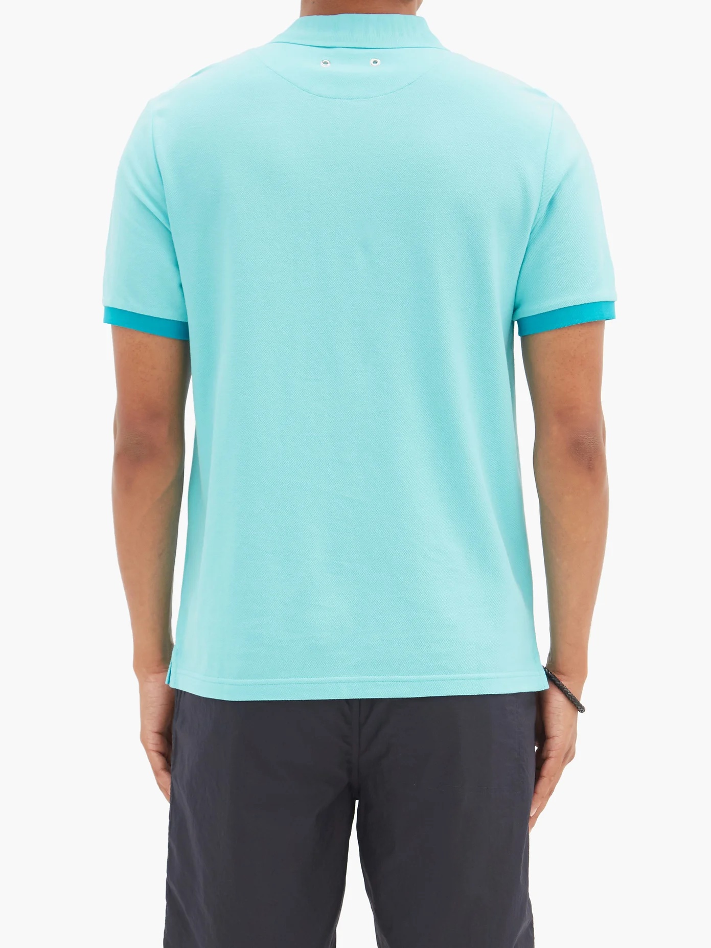 Palatin two-tone cotton-piqué polo shirt - 5