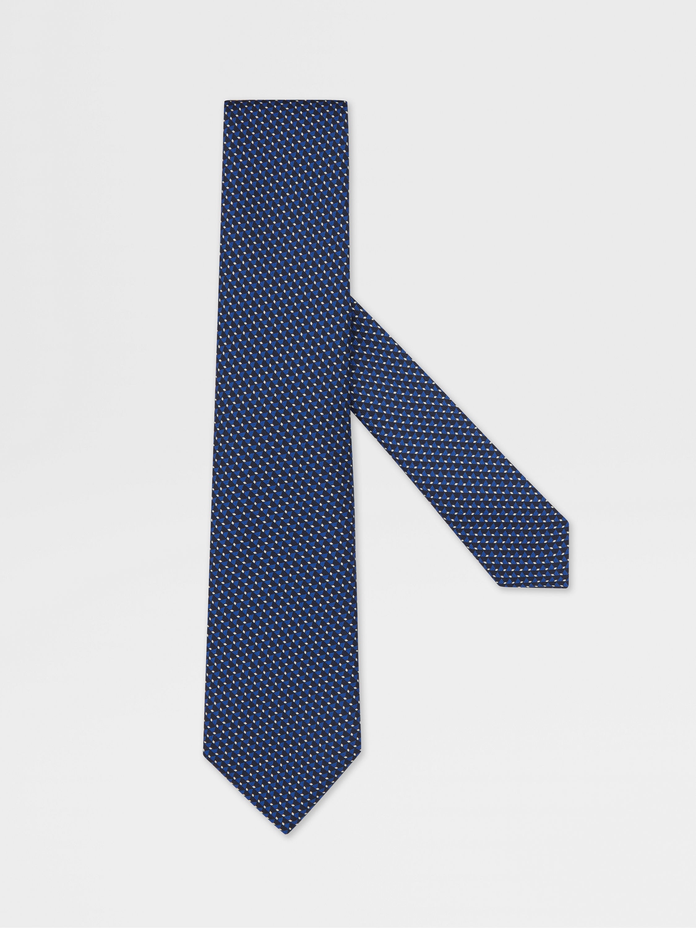 DARK BLUE SILK TIE - 1