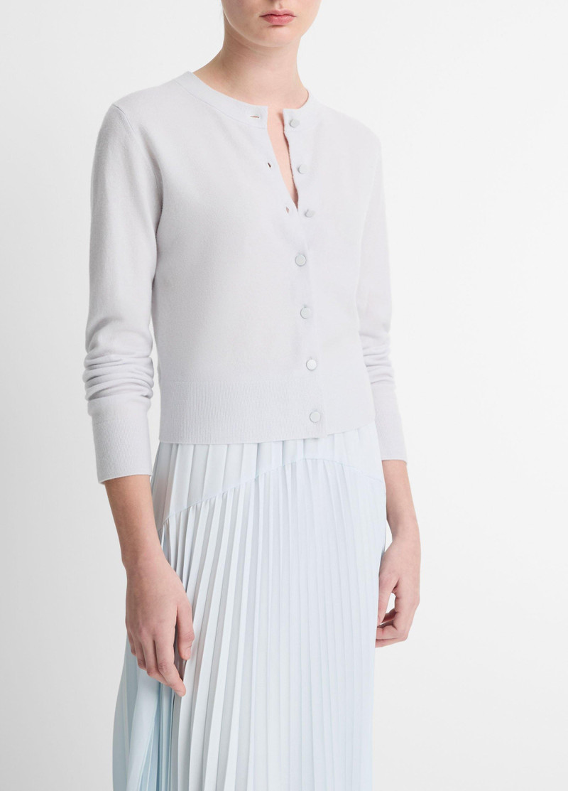 Wool & Cashmere-Blend Tipped Half-Moon Cardigan 2