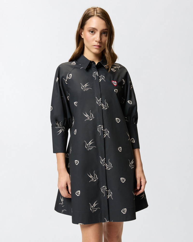 PINKO SHORT TATTOO-PRINT SHIRT DRESS outlook