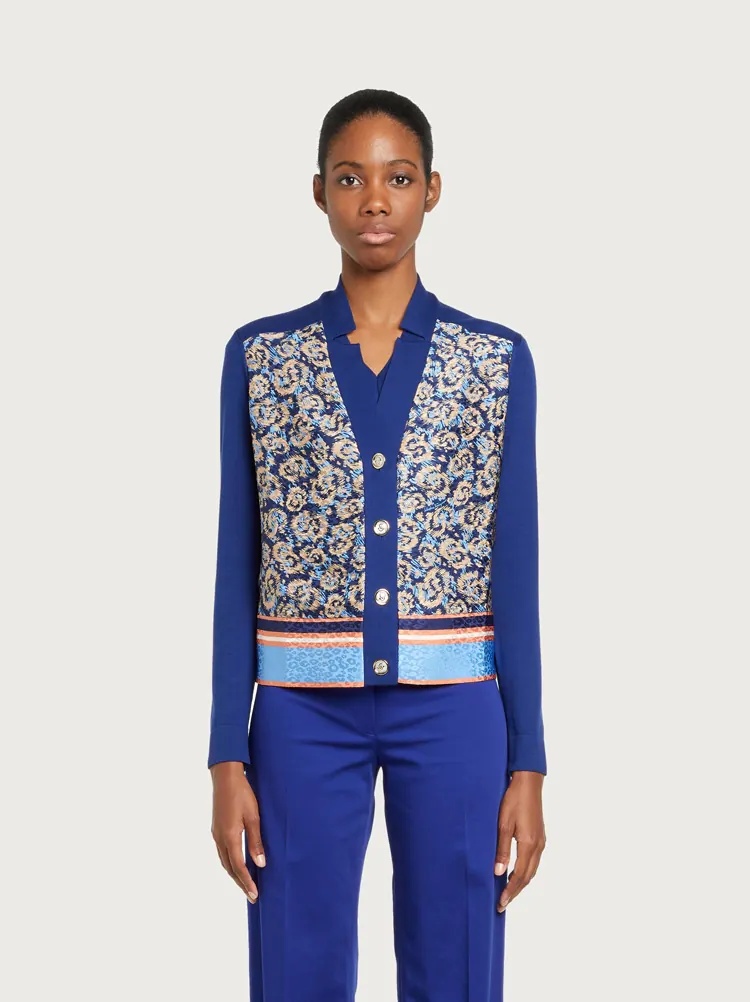 CARDIGAN WITH SILK INSERTS - 2