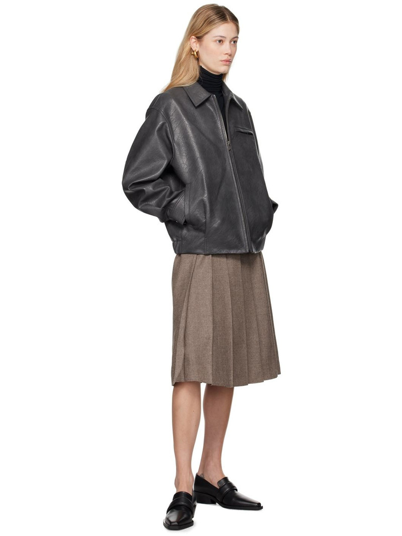 LE17SEPTEMBRE Taupe Pleated Midi Skirt outlook