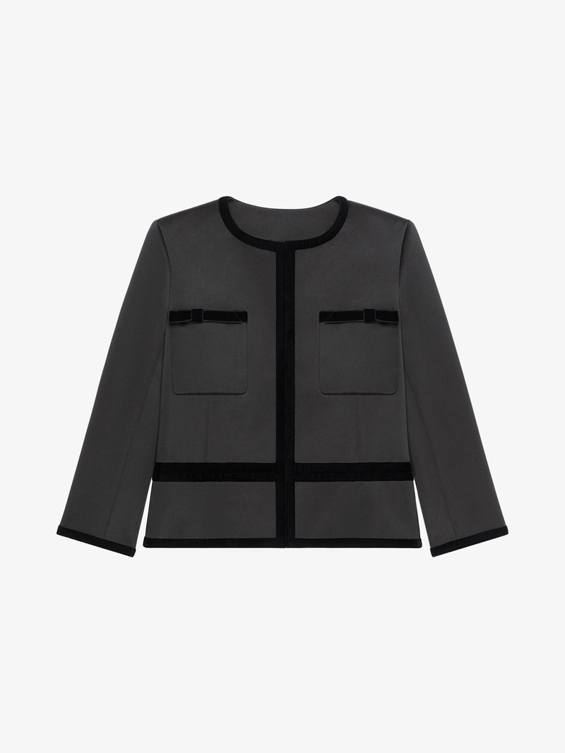 JACKET IN SATIN WITH VELVET DETAILS 1