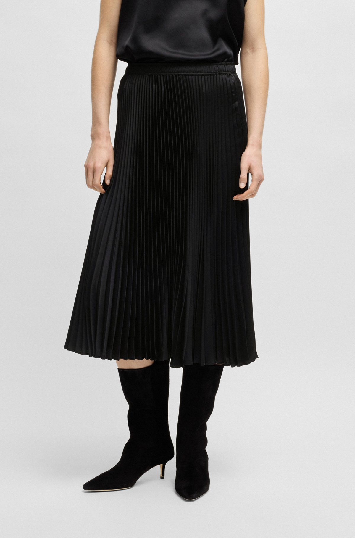 PLISSÉ SKIRT WITH MICRO PRINT - 2