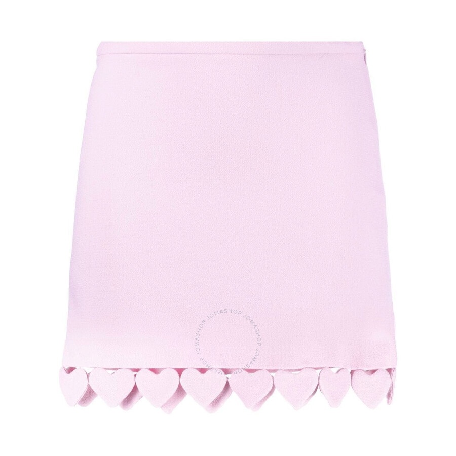 Mach & Mach Ladies Pink Heart-Shaped Crystal-Trim A-Line Skirt - 5