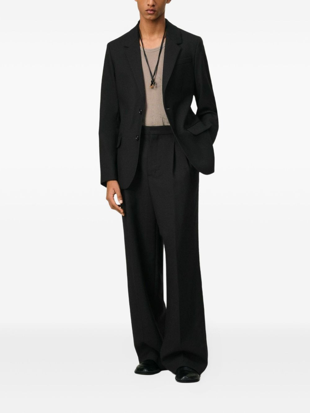 single breasted virgin wool blazer - 2