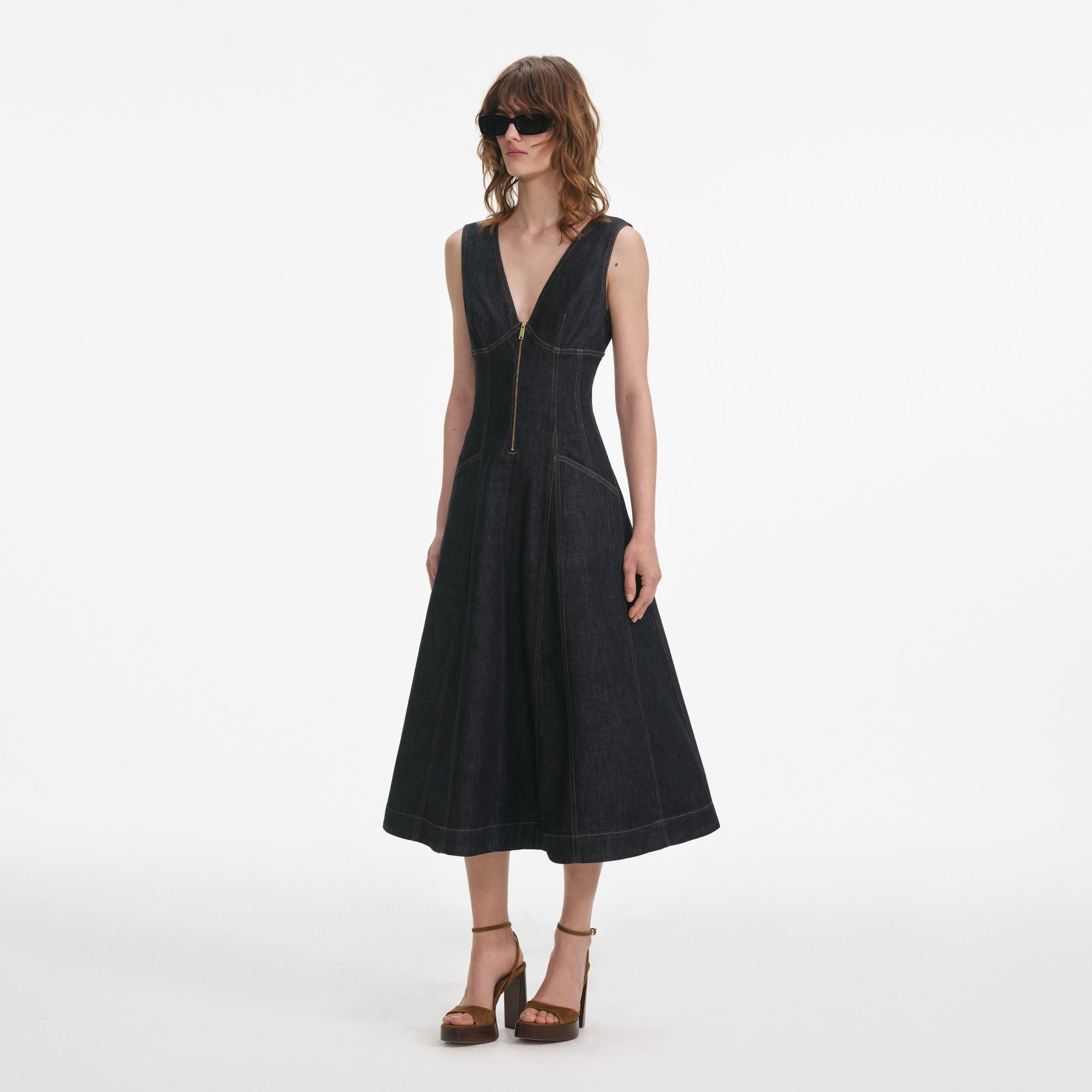 Indigo Denim Midi Dress - 2