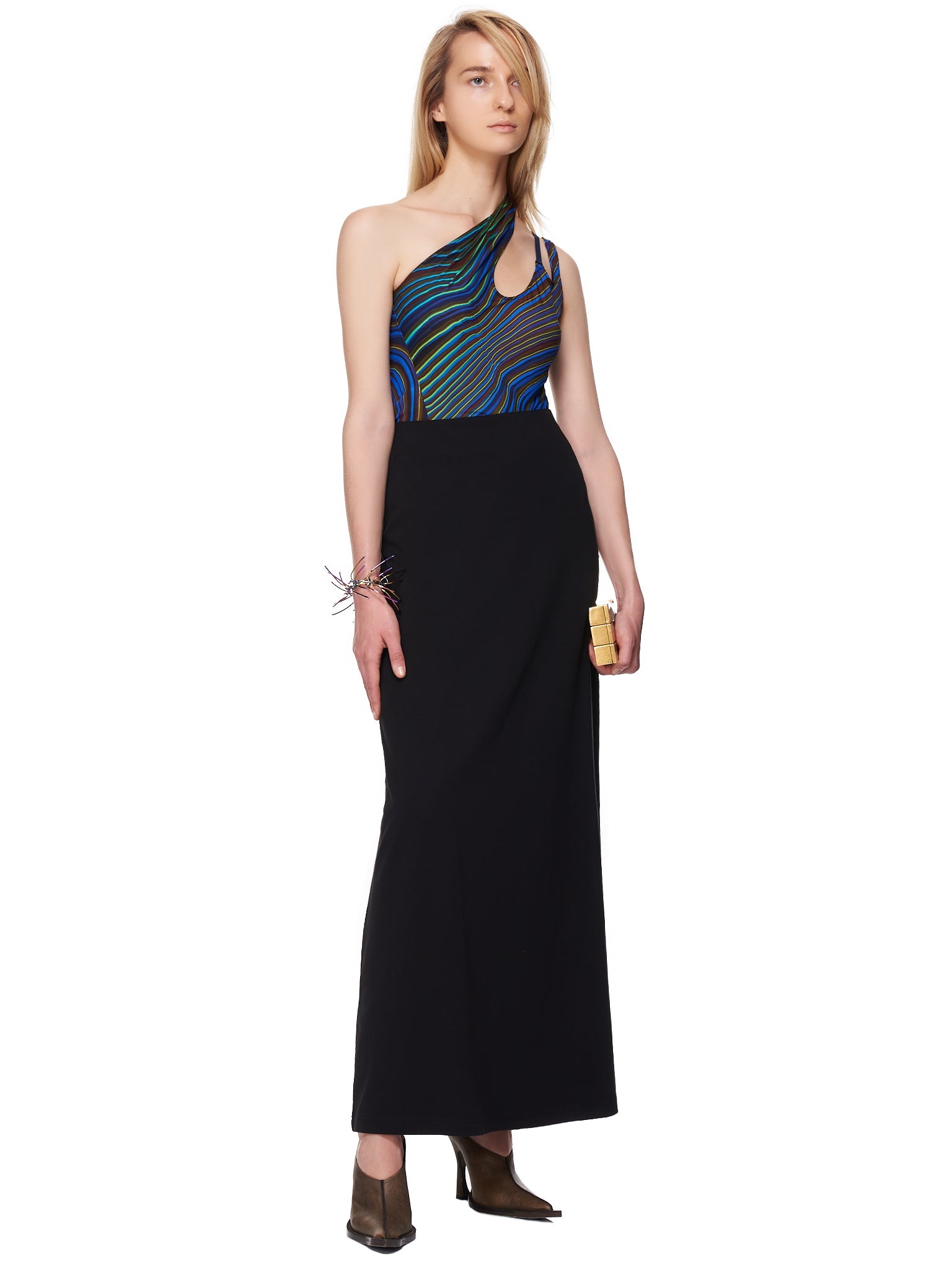 Printed Asymmetric Bodysuit - 6