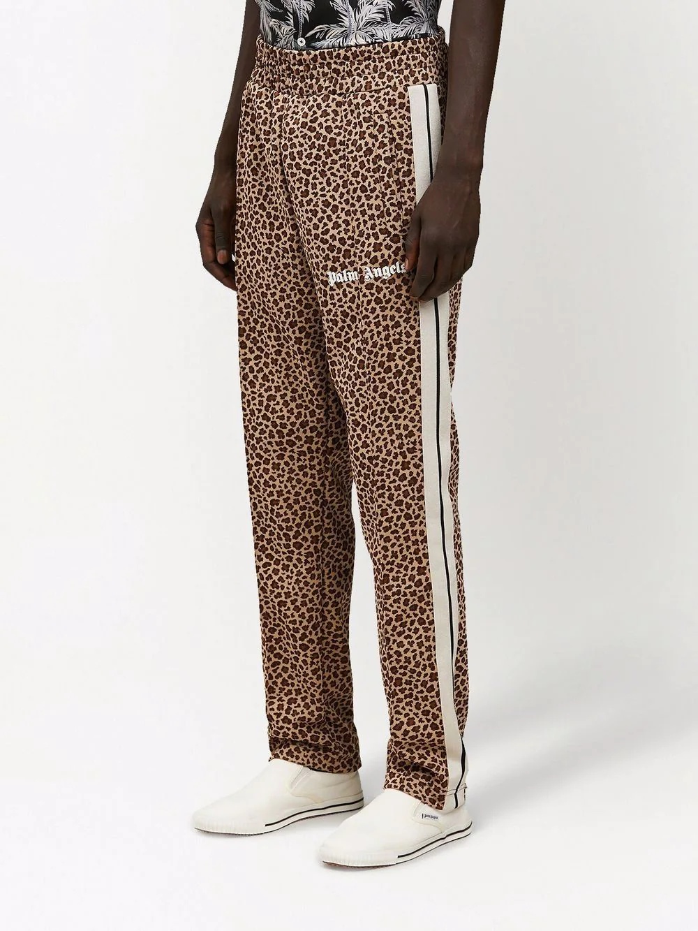 leopard print jacquard track pants - 5