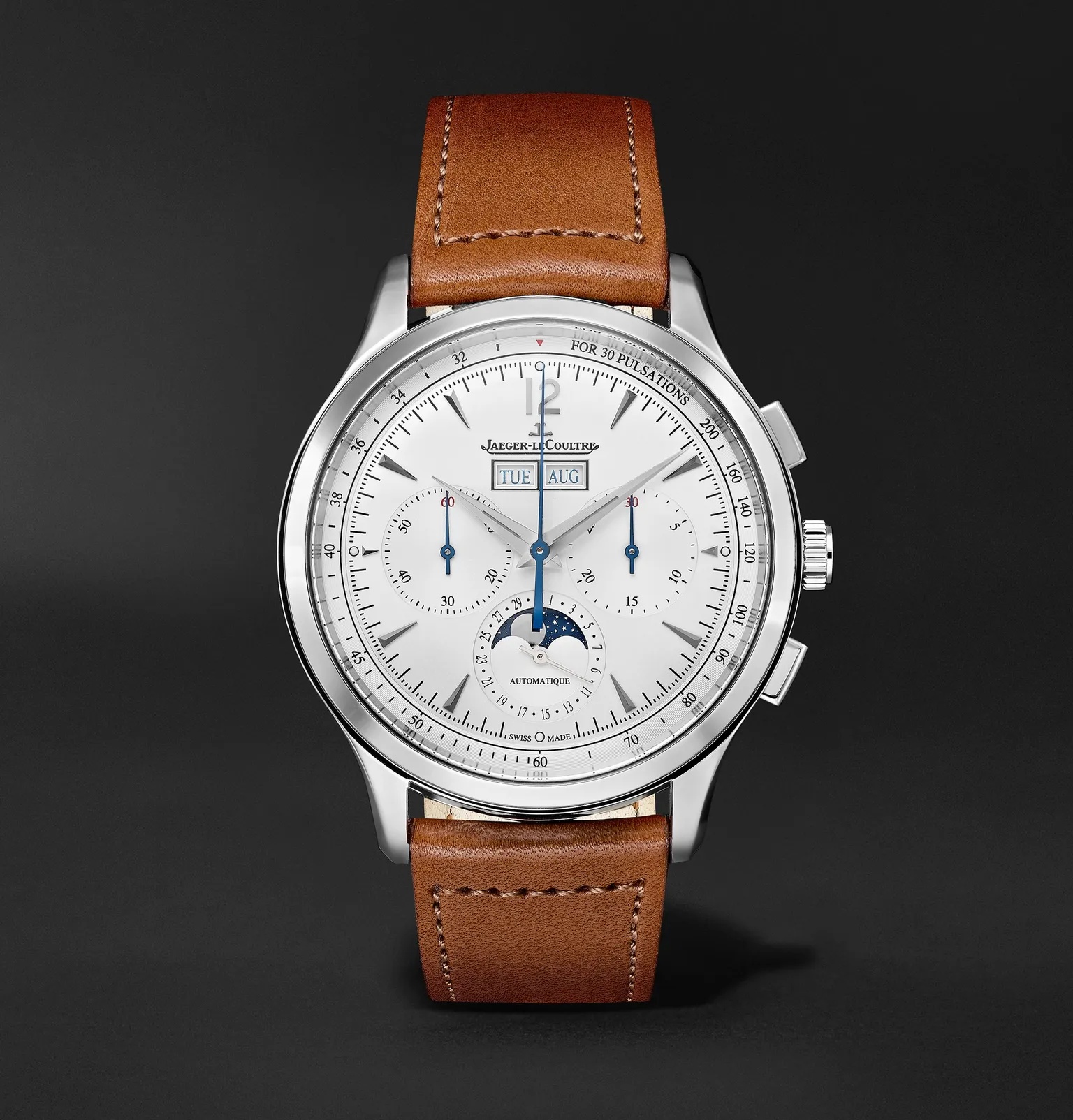 Master Control Calendar Automatic Chronograph 40mm Stainless Steel and Leather Watch, Ref No. 413842 - 1