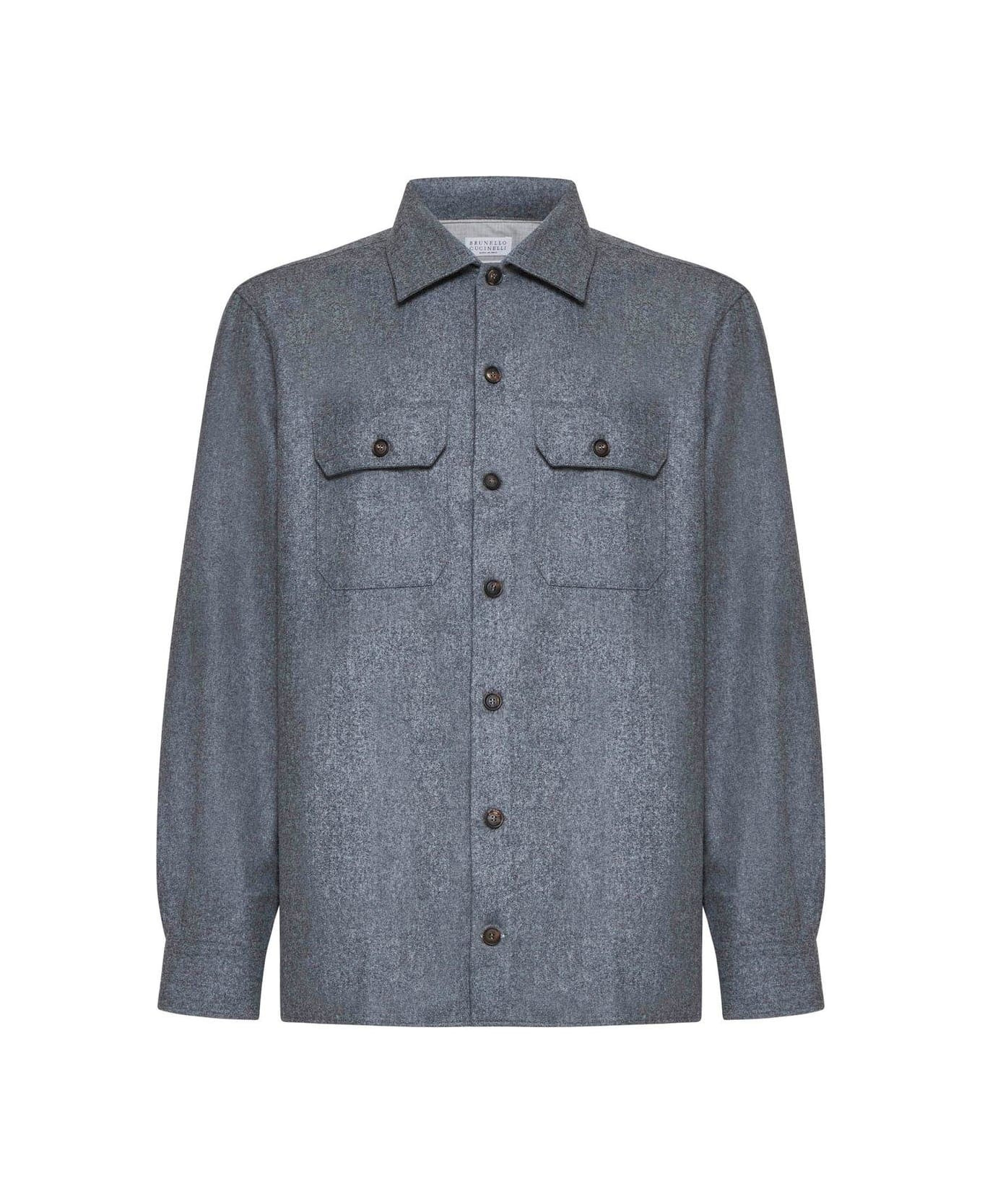 Flap Pocket Long-sleeved Shirt - 1