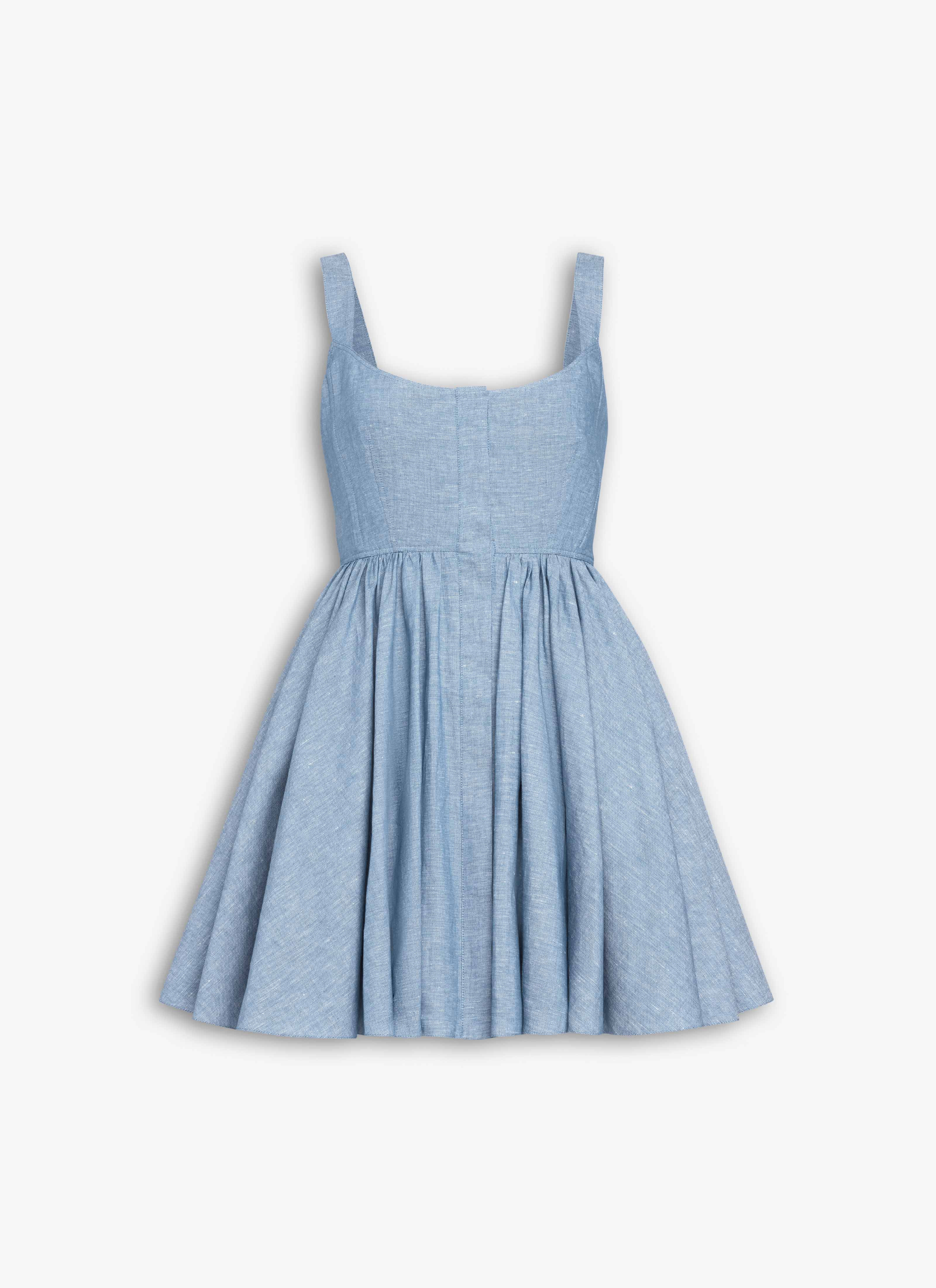 CHAMBRAY SKATER DRESS - 1