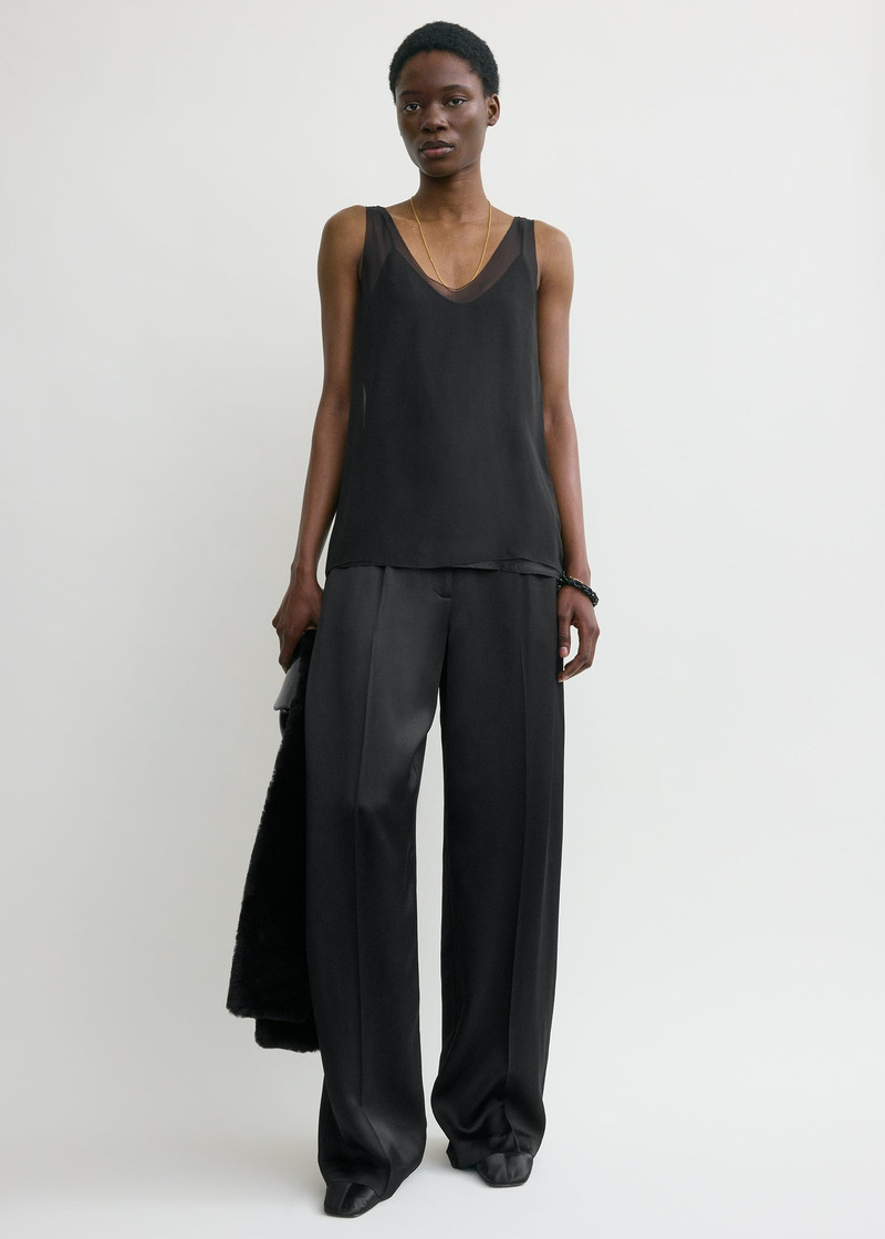 TOTEME Chiffon slip top black outlook