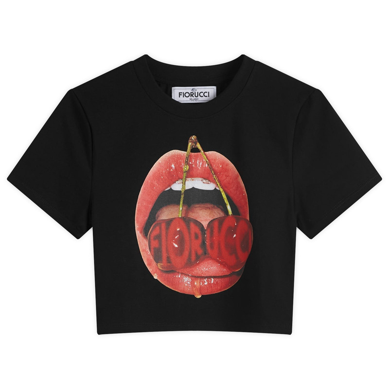 Fiorucci Mouth Print Cropped T-Shirt - 1