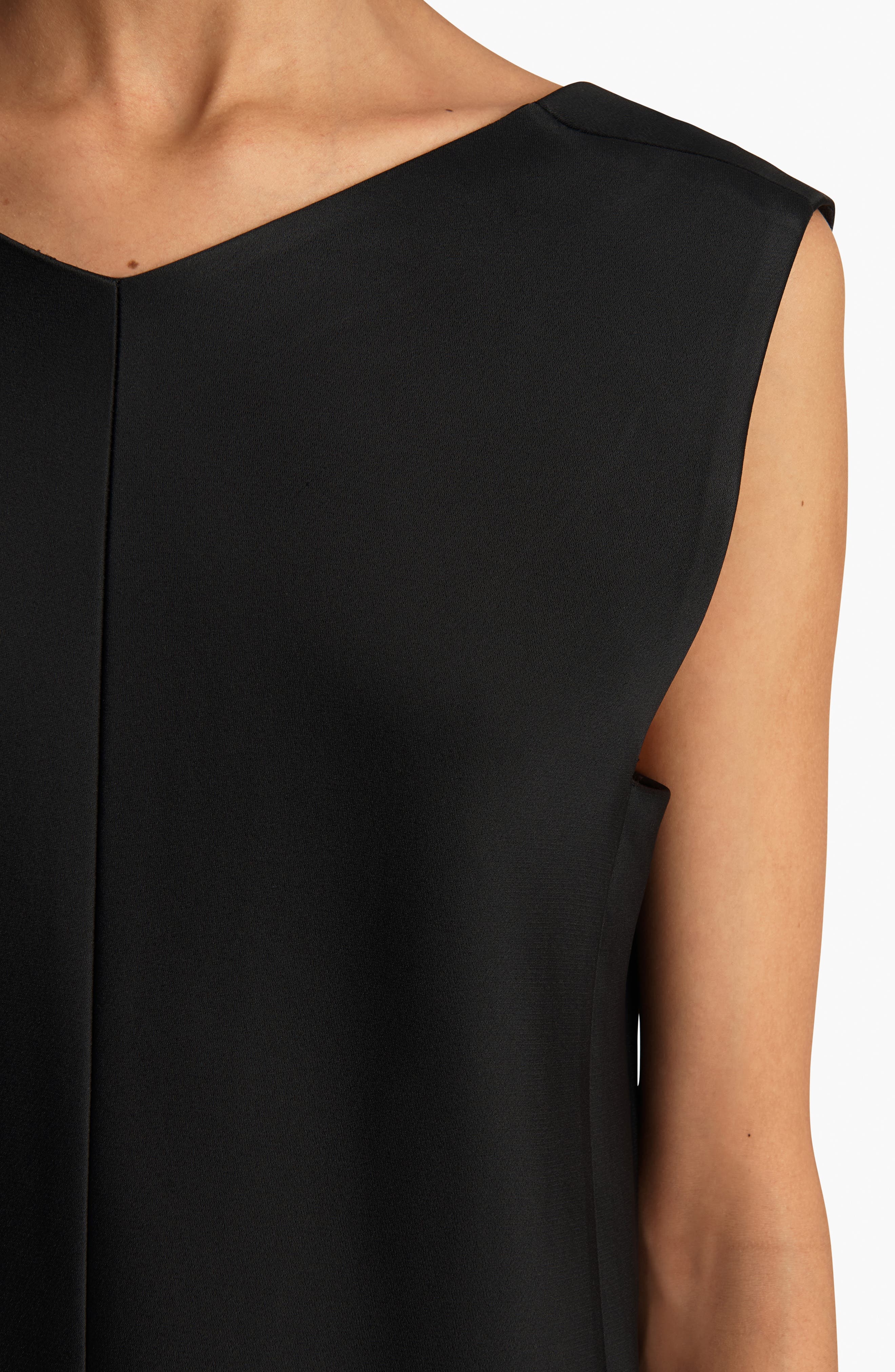 Khaite Mel Satin Back Crepe Minidress in Black at Nordstrom - 3