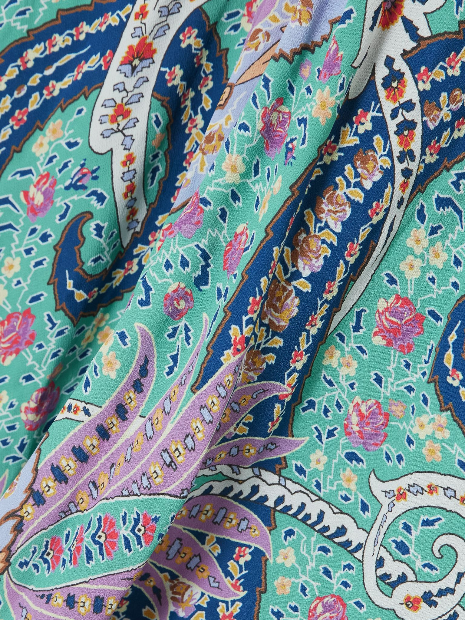 Off-the-shoulder ruffled paisley-print georgette maxi dress Light blue - 4