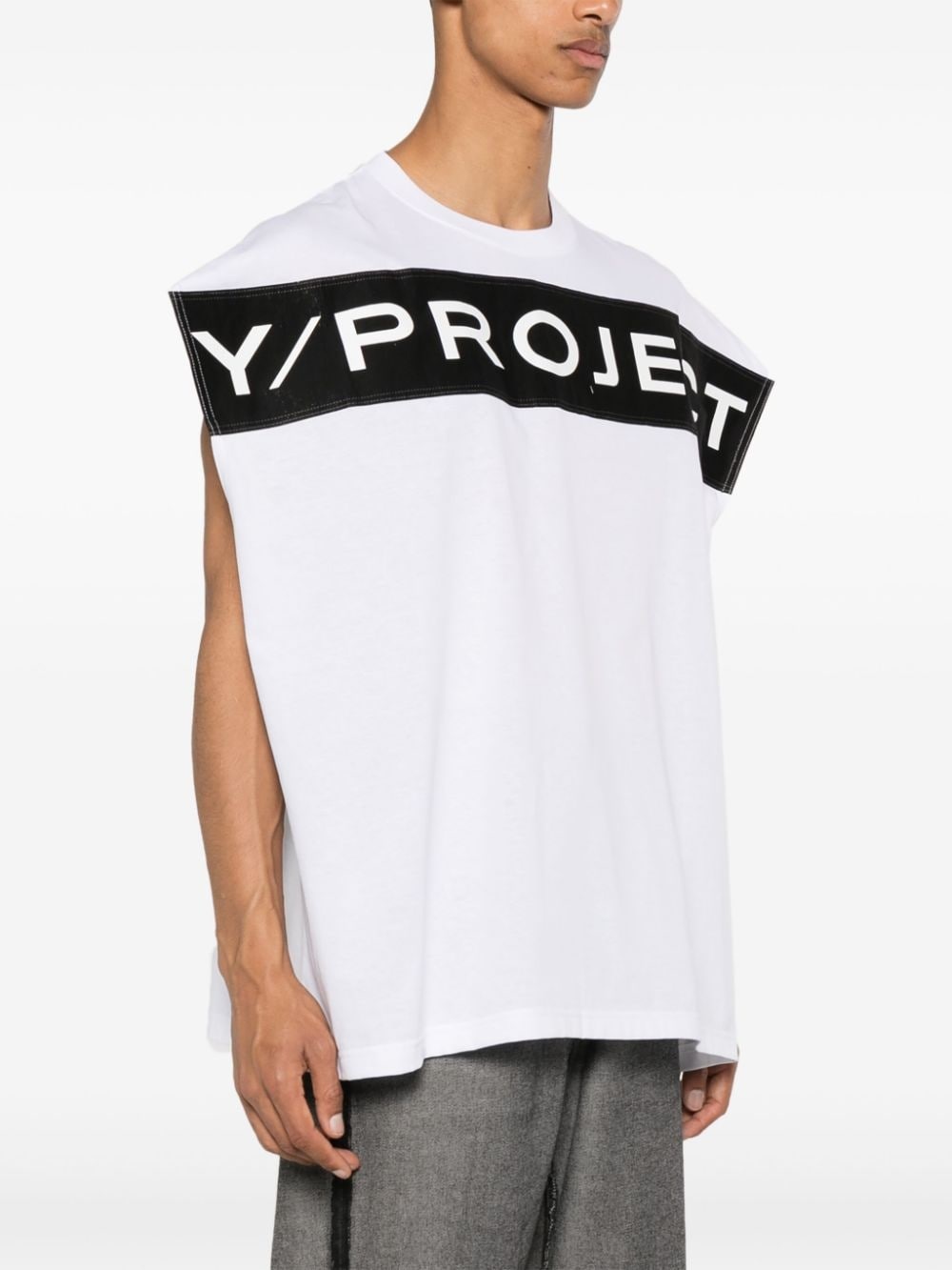 logo-print cotton tank top - 4