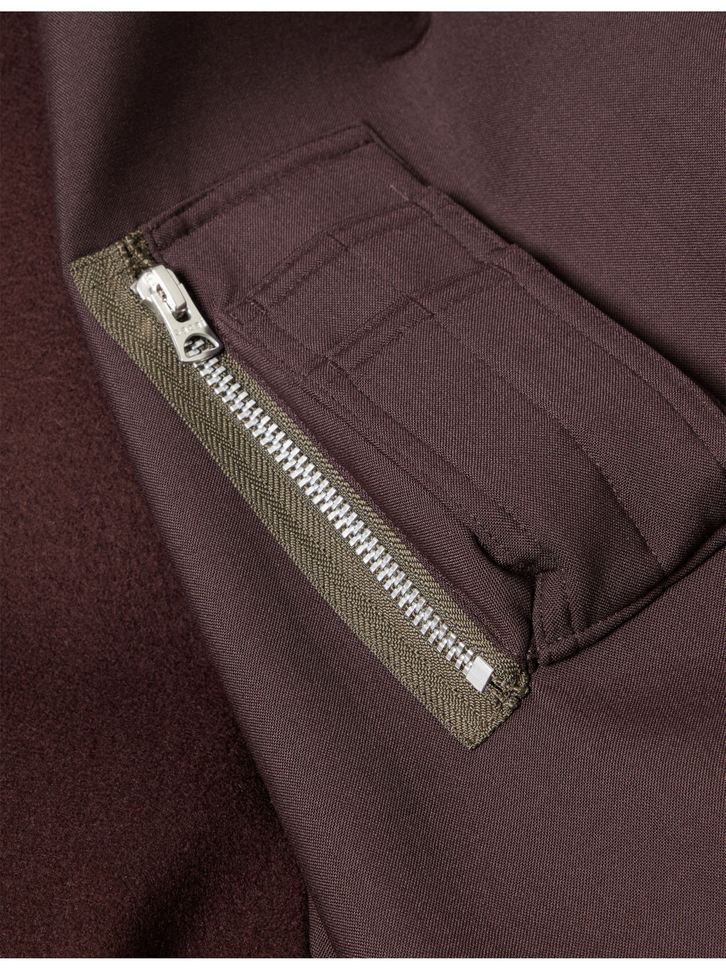 Contrast-Panel Notch-Lapels Wool Jacket - 6