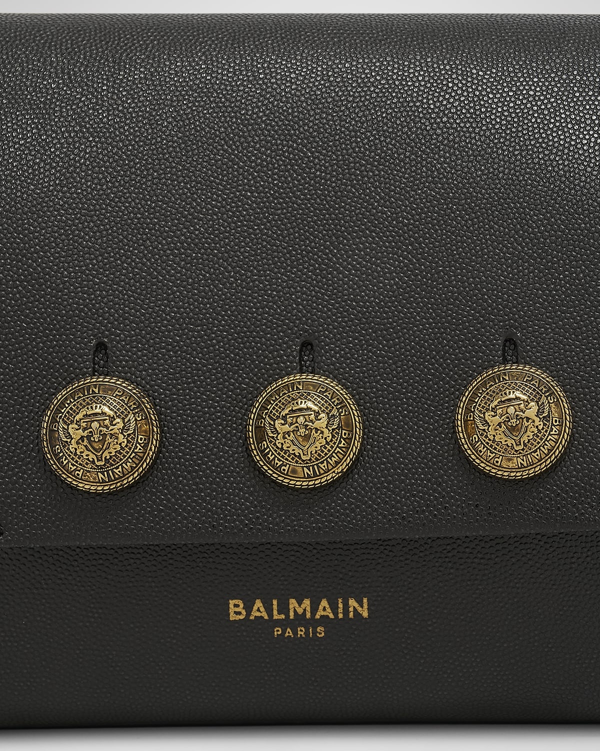 Embleme Flap Shoulder Bag in Grained Leather - 5