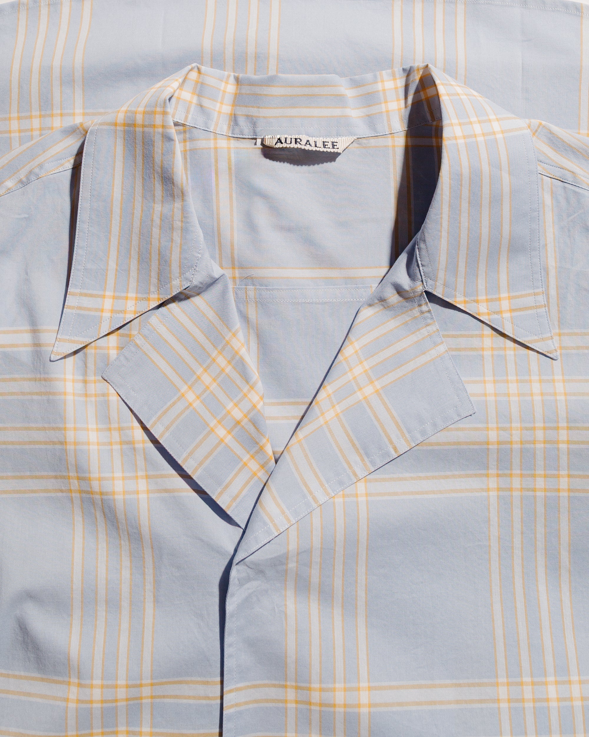 Washed Finx Typewriter Check P/O Shirt Light Blue Check - 5