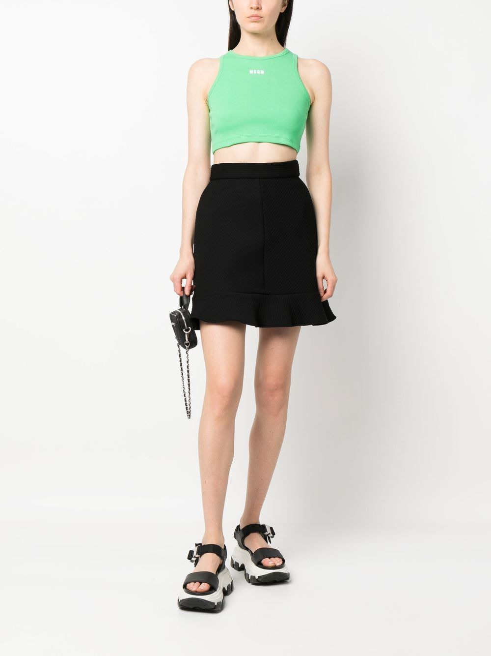 logo-print sleeveless top - 2