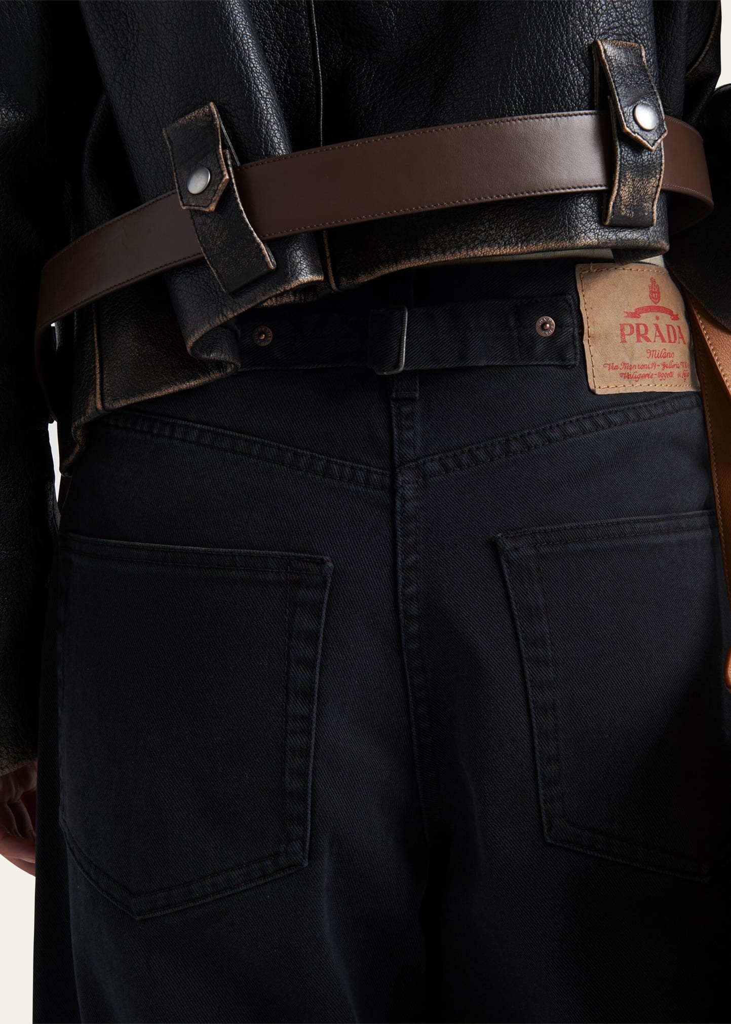 Straight Leg Denim Pants - 4